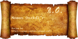 Nemes Oszkár névjegykártya